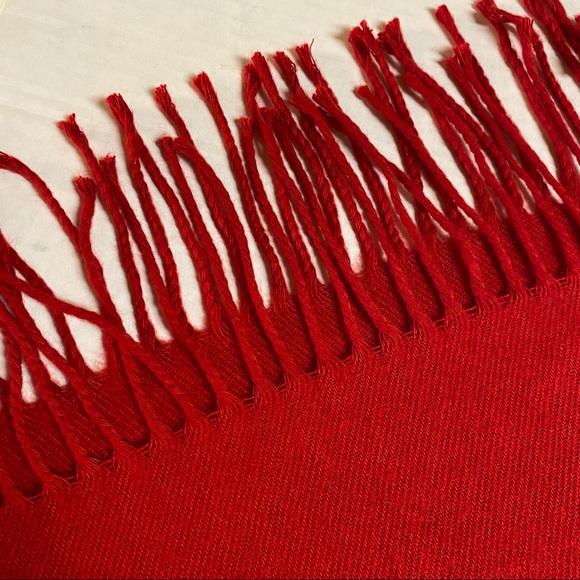 Cejon Woven Red Fringe Scarf - Picture 7 of 7